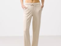 Soft Textured Pocketed Front Seam Detailed Women's Palazzo Pants - 94670