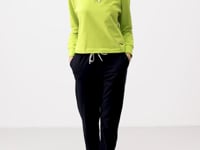 Lime Green-Navy Blue Oversized Women's Hooded Tracksuit Set - 95336