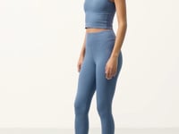 Petrol High Waist Capri-Crop Singlet Slim Fit Women's Tights Set - 95284