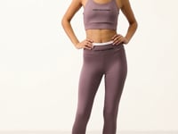 Dried Rose Polyester Flexible Standard Fit Performance Women's Tights Set - 95333