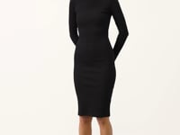 Black Knitted Corset Tight Fit Sailor Collar Women's Dress - 97117