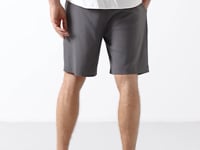 Anthracite Standard Fit Weaving Lightweight Flexible Chino Shorts - 81289