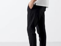 Black Standard Fit Weaving Lightweight and Flexible Chino Trousers - 82177