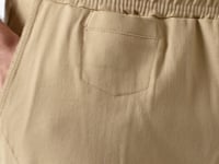 Beige Standard Fit woven lightweight elastic Chino Men's trousers - 82177