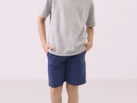 Stone-Parliament oversize cotton fit woven lightweight elastic Chino Shorts set - 11277