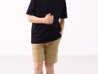 Black and dark beige cotton oversized fit woven lightweight elastic Chino boy's shorts set - 11279