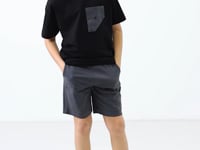 Black and grey cotton oversized fit woven lightweight elastic Chino shorts set