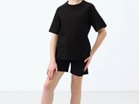 Black cotton soft Standard Fit Basic Girls Shorts Set - 75184
