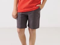 Dark gray cotton Standard Fit Basic Boys Shorts - 11289