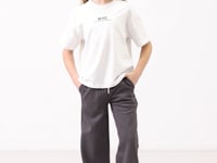 White-Dark Grey O Collar Printed Wide Sleeve Standard Fit Palazzo Tracksuit Set - 75171