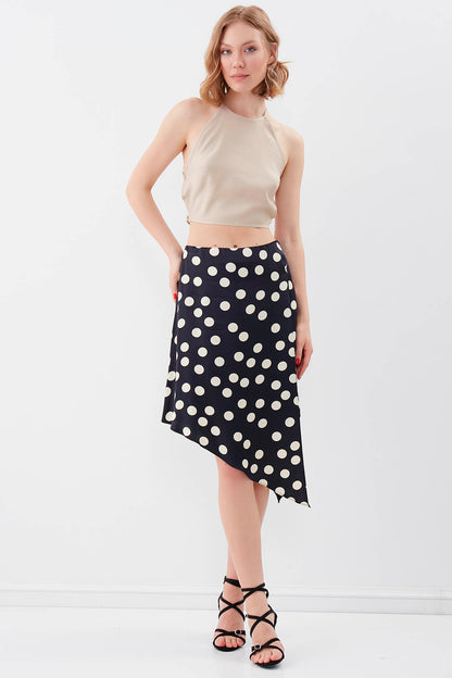DOT PATTERN SATIN SKIRT