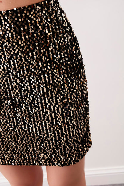 SEQUINED MINI-SKIRT
