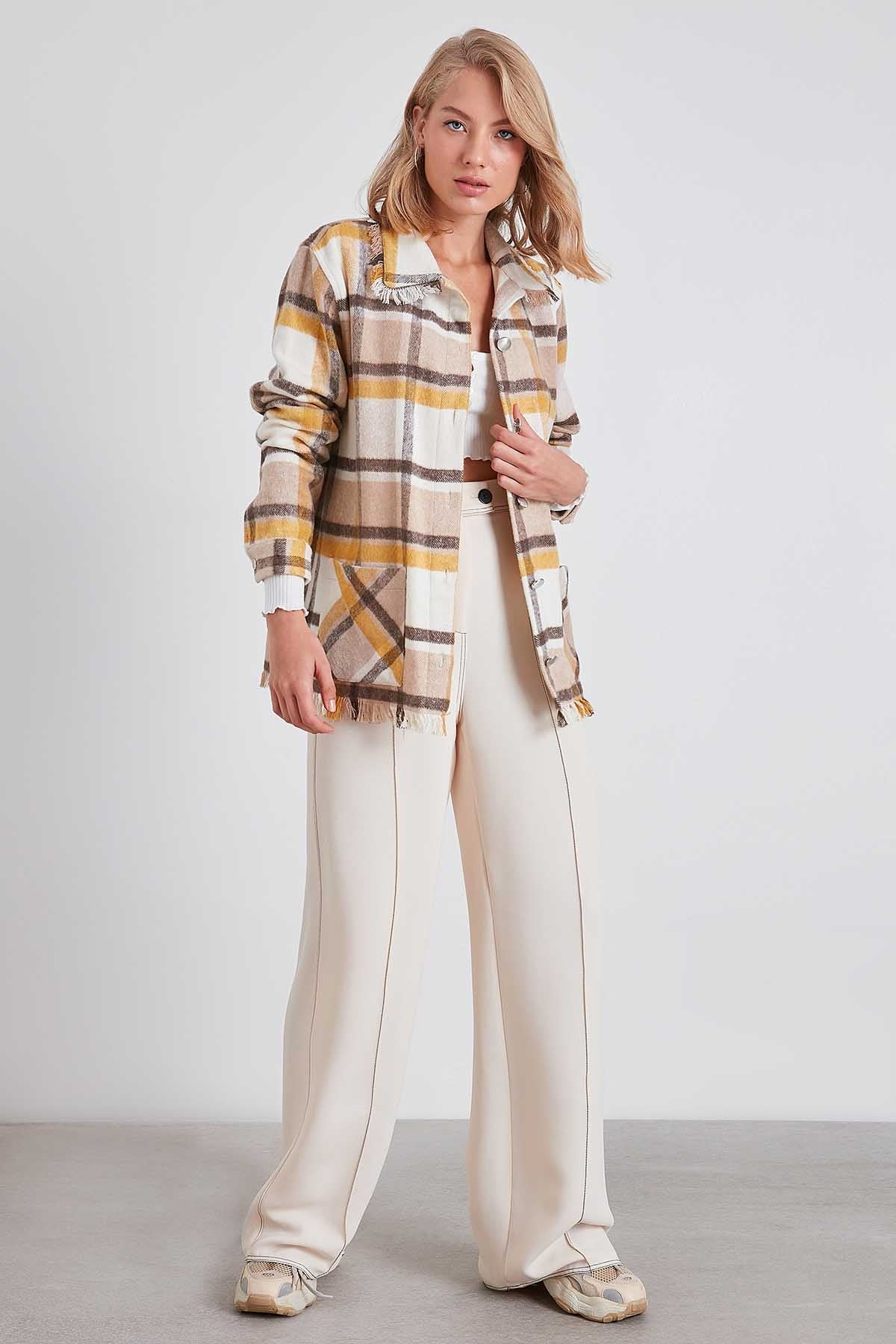 TASSEL LUMBERJACK SHIRT