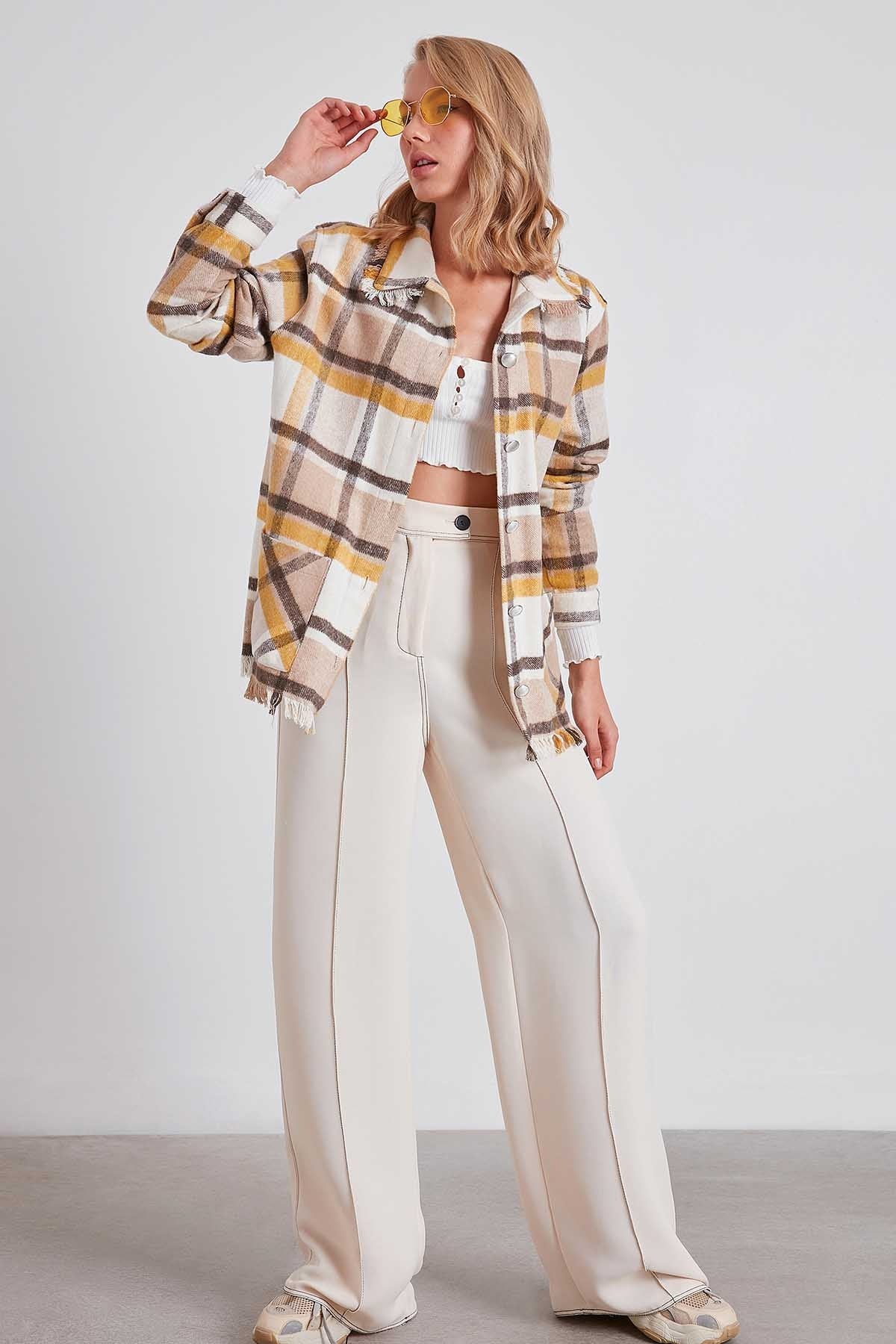TASSEL LUMBERJACK SHIRT
