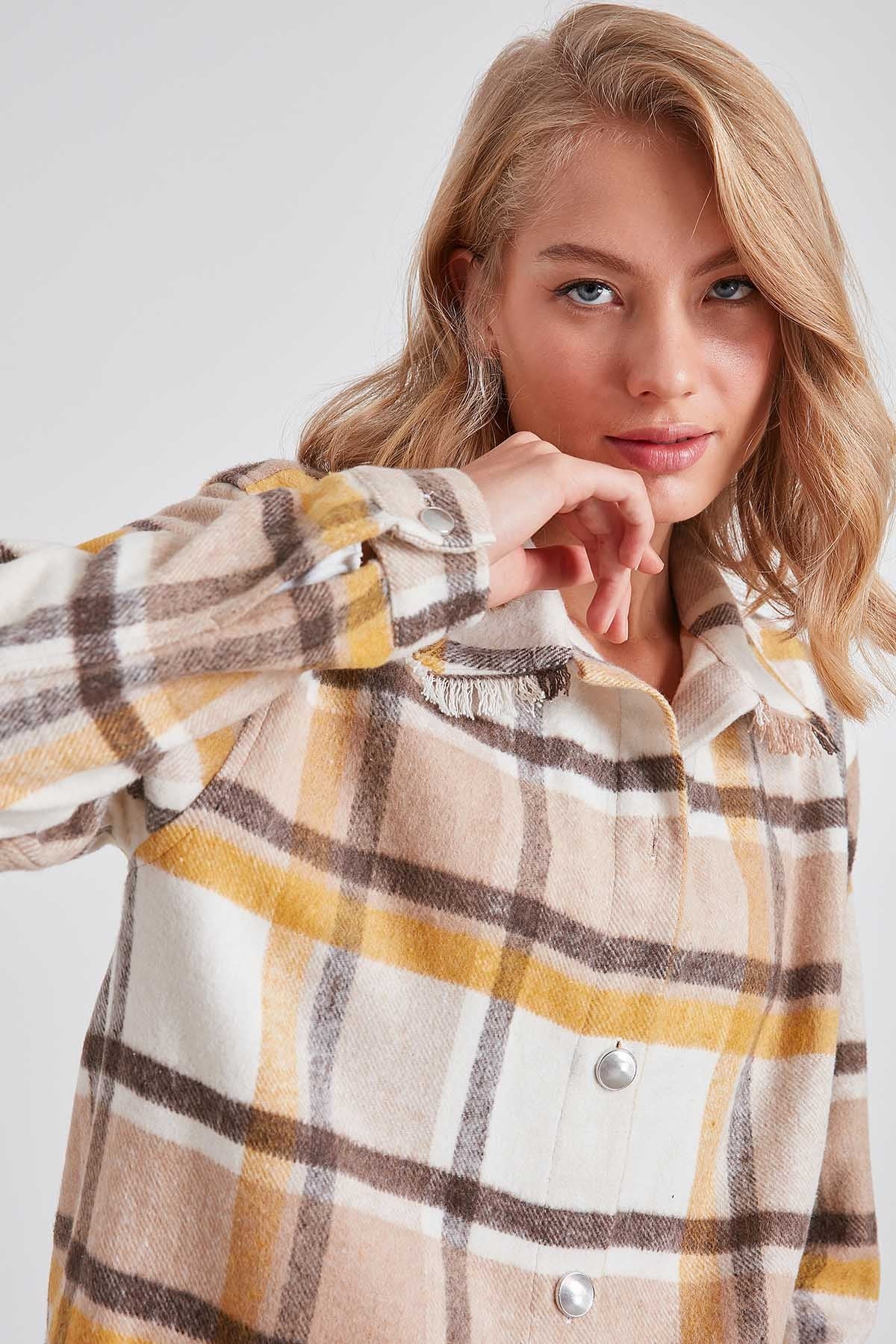TASSEL LUMBERJACK SHIRT
