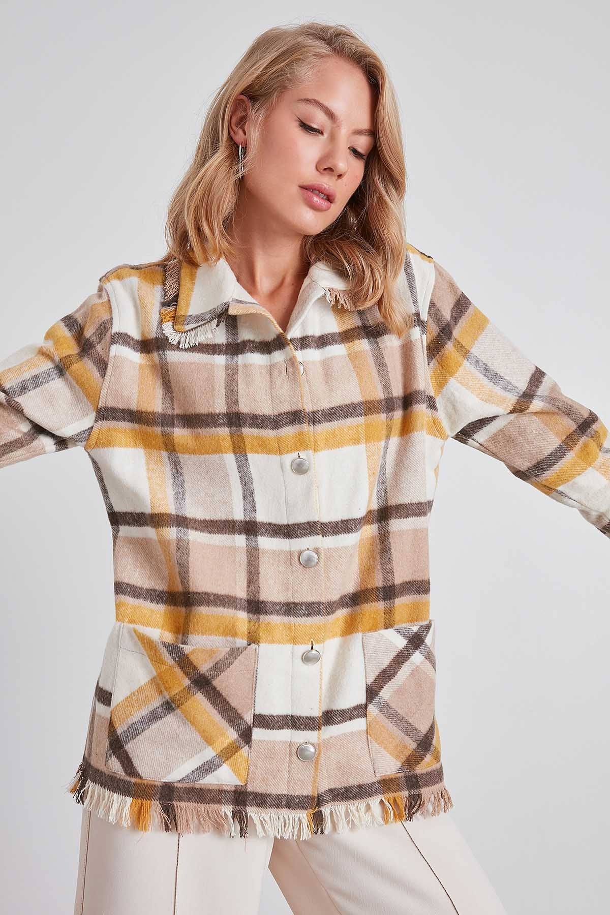 TASSEL LUMBERJACK SHIRT