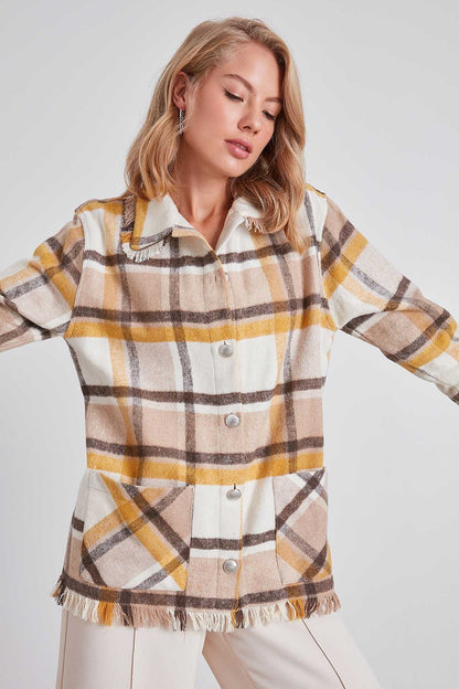 TASSEL LUMBERJACK SHIRT