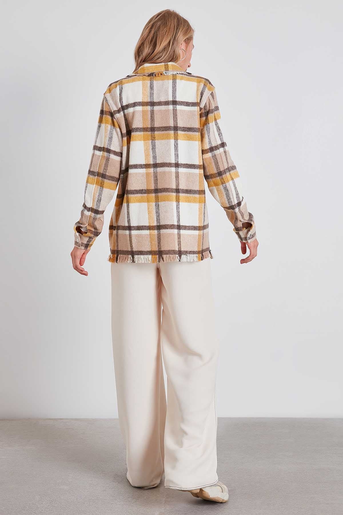 TASSEL LUMBERJACK SHIRT