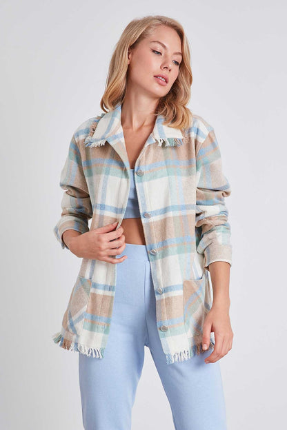 TASSEL LUMBERJACK SHIRT