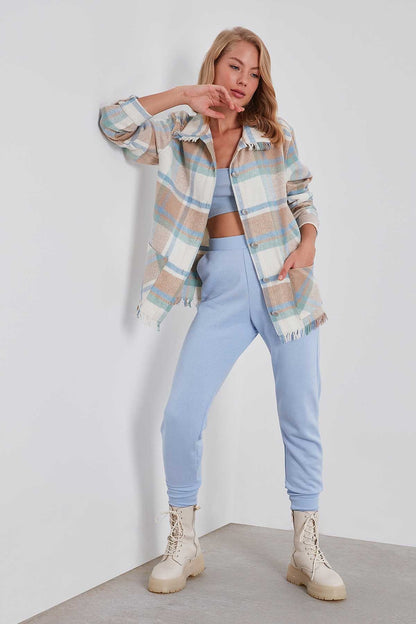 TASSEL LUMBERJACK SHIRT