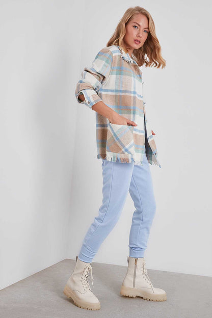 TASSEL LUMBERJACK SHIRT