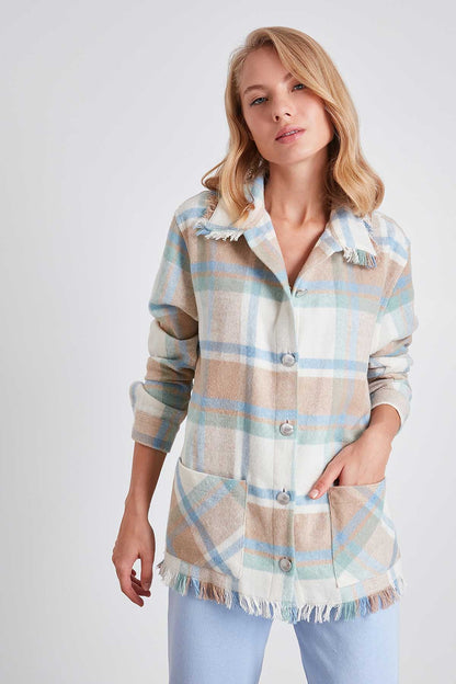 TASSEL LUMBERJACK SHIRT
