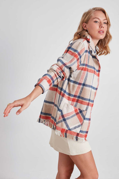 TASSEL LUMBERJACK SHIRT