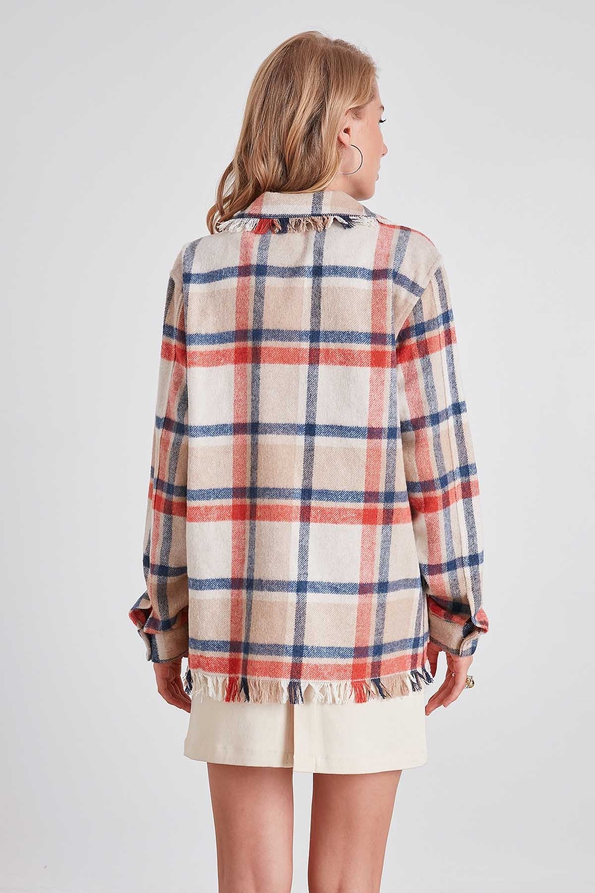 TASSEL LUMBERJACK SHIRT