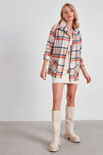 TASSEL LUMBERJACK SHIRT