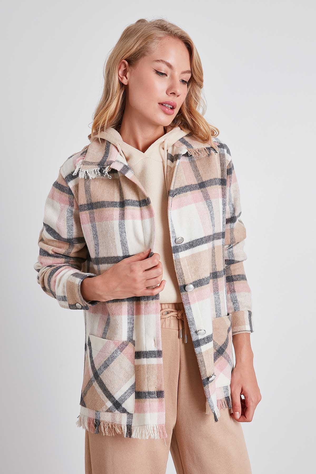 TASSEL LUMBERJACK SHIRT
