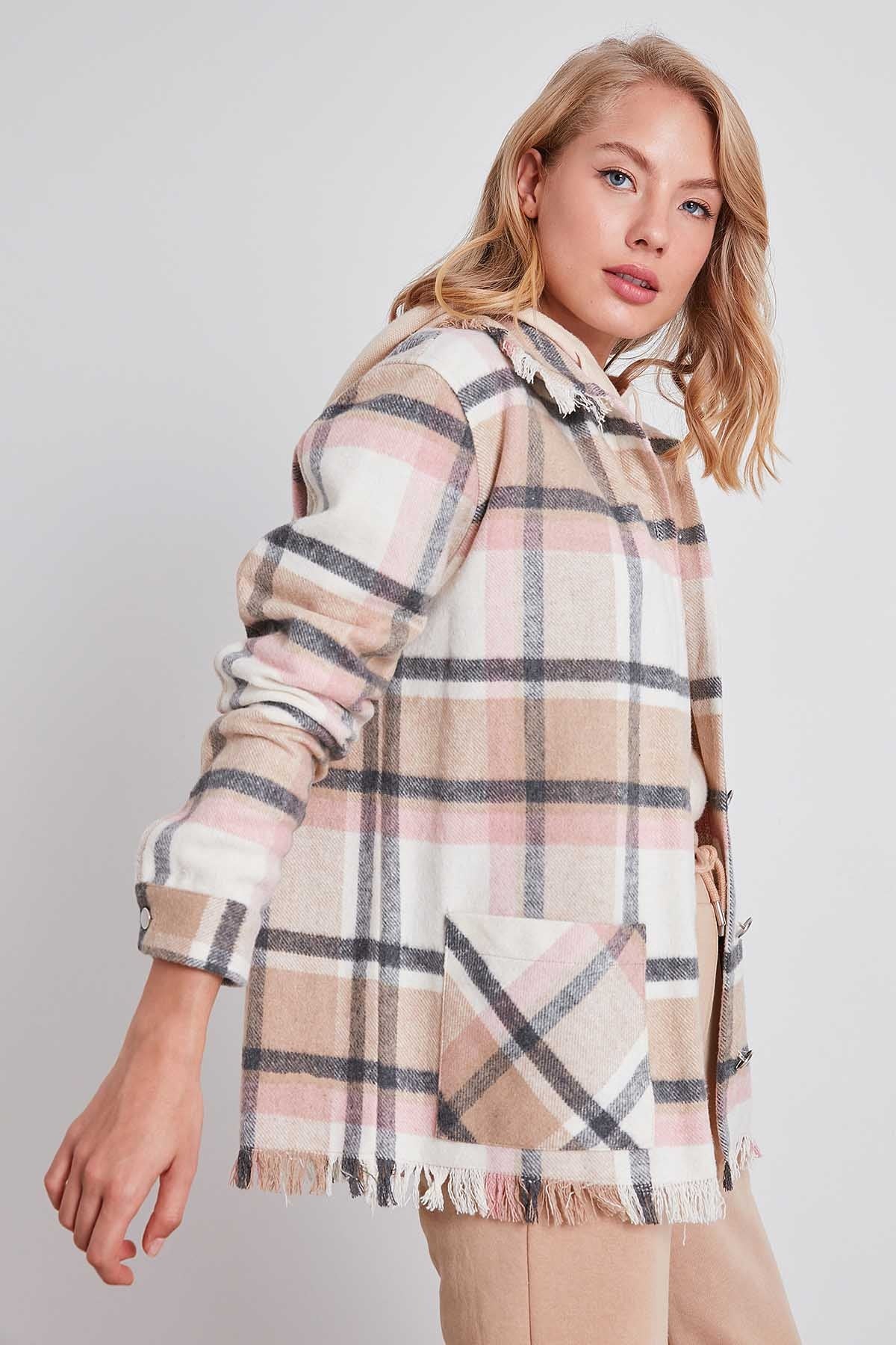 TASSEL LUMBERJACK SHIRT