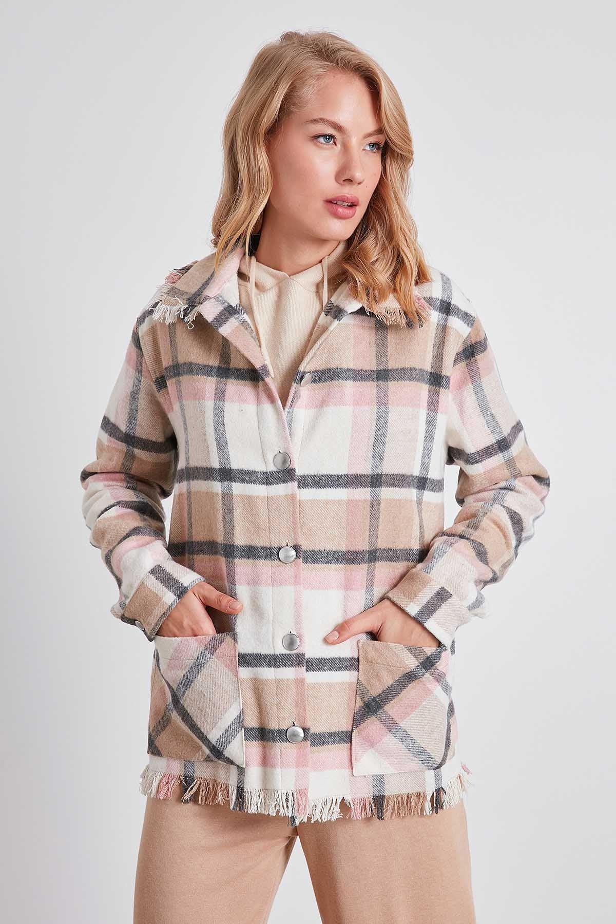 TASSEL LUMBERJACK SHIRT
