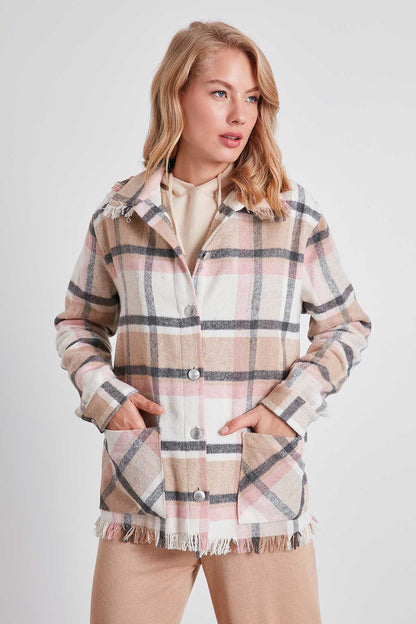 TASSEL LUMBERJACK SHIRT