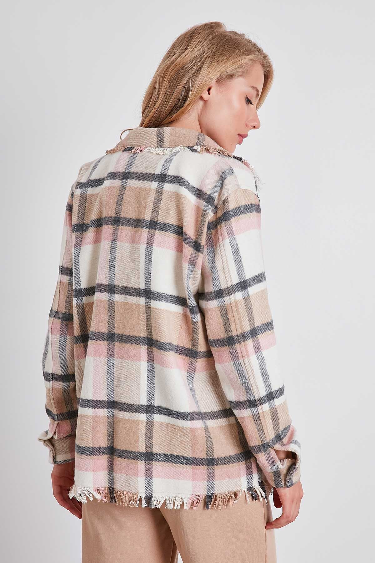 TASSEL LUMBERJACK SHIRT