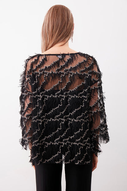 BLACK TRANSPLANT BLOUSE