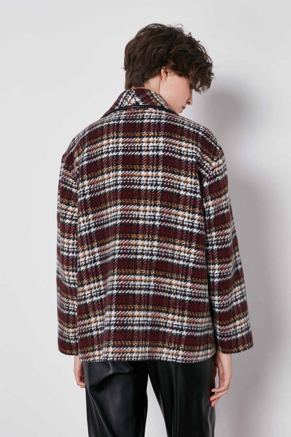 SAL COLLAR PLAID SHORT JACKET