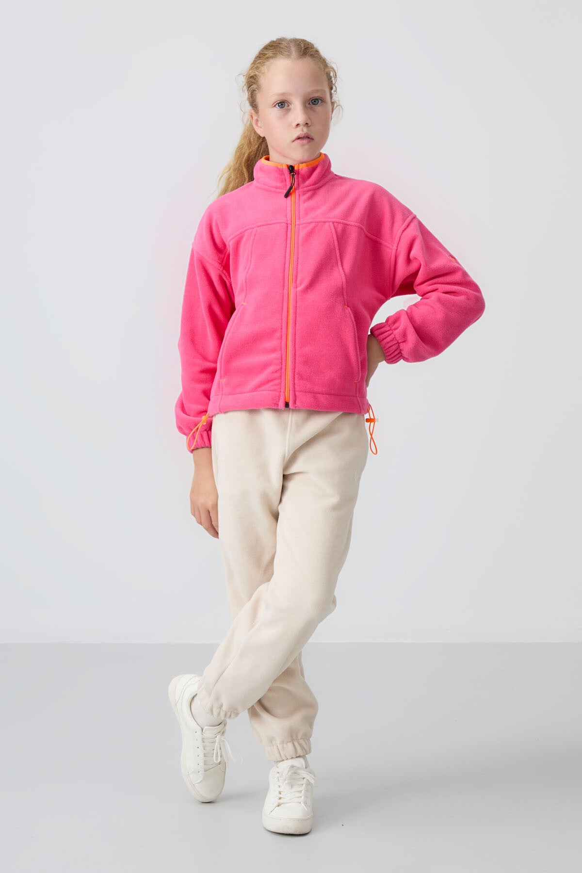 Pink Sugar Thick Soft Textured Standard Fit Embroidered Fleece Girl's Sweatshirt - 75157
