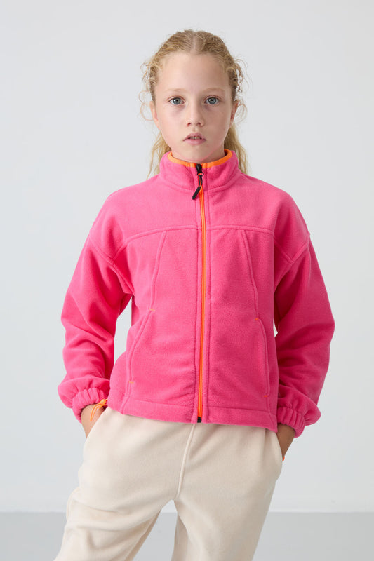 Pink Sugar Thick Soft Textured Standard Fit Embroidered Fleece Girl's Sweatshirt - 75157