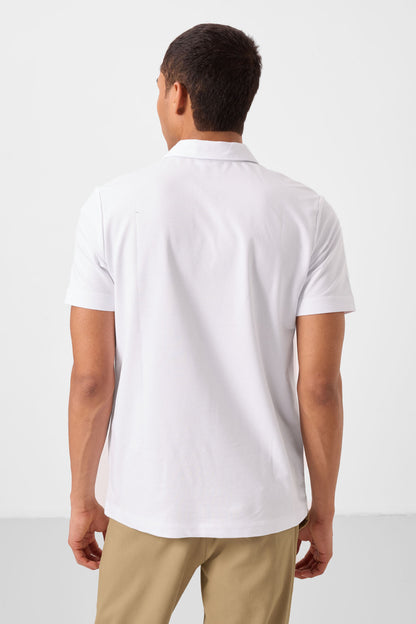 Standard Fit Basic Polo Collar Pack of 3 Black and white and ice blue men's T-Shirt 87748