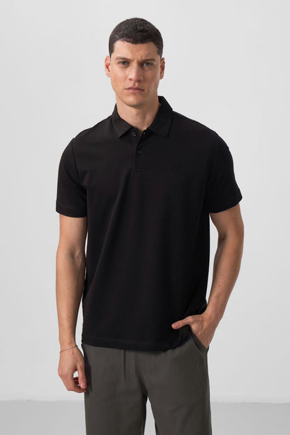Standard Fit Basic Polo Collar Pack of 3 Black and white and blue Men's T-Shirt 87768