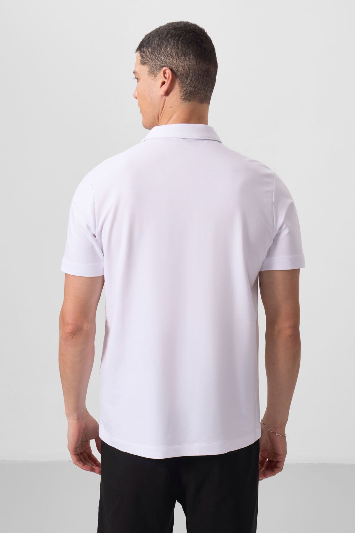 Standard Fit Basic Polo Collar Pack of 3 Black and White with a Men's T-Shirt