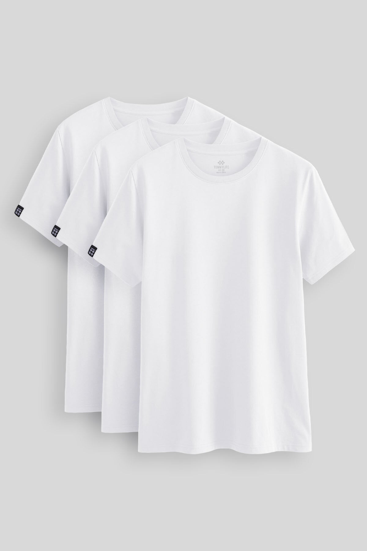 Standard Fit Basic O Collar Pack of 3 white male T-Shirt 87911