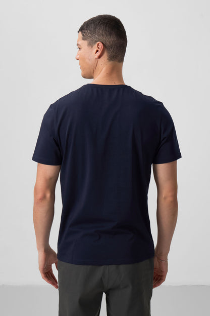 Standard Fit Basic O Collar 3's Pack Navy Men T-Shirt 87911