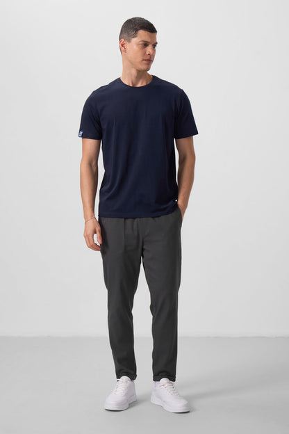 Standard Fit Basic O Collar 3's Pack Navy Men T-Shirt 87911