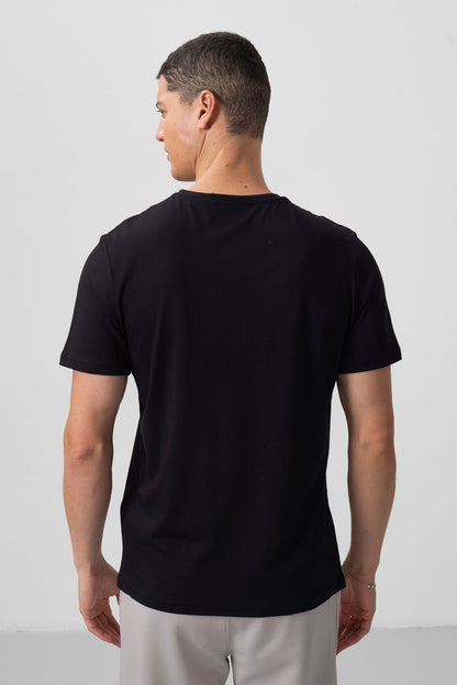 Standard Fit Basic O Collar Pack of 3 Black Men's T-Shirt 87911