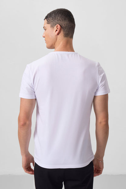 Standard Fit Basic V Collar Pack of 3 white male T-Shirt 87912