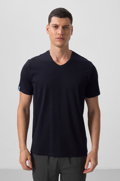 Standard Fit Basic V Collar is a 3-pack Lacivert Men's T-Shirt 87912