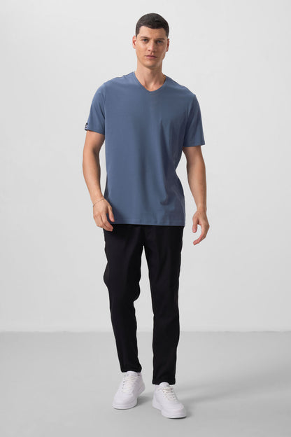 Standard Fit Basic V Collar Pack of 3 Black and white petrol men's T-Shirt 87912