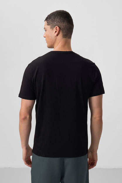 Standard Fit Basic V Collar Pack of 3 Black Men's T-Shirt 87912