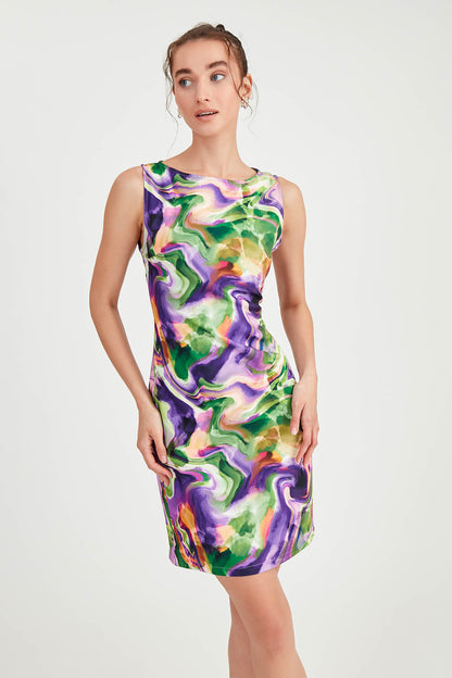 SLEEVELESS DRESS WITH PATTERN